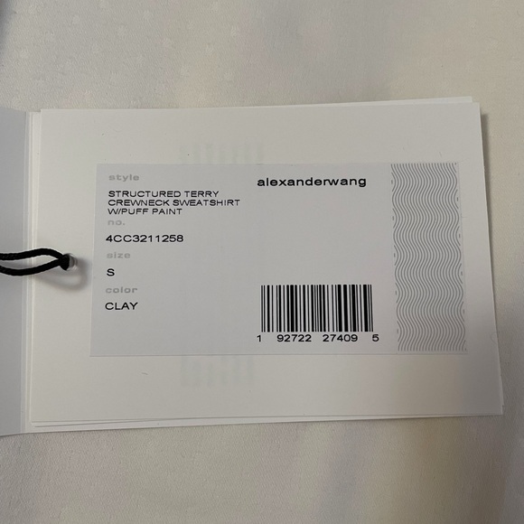 alexanderwang.t structured terry crewneck sweatshirt w/ puff paint - Picture 9 of 10